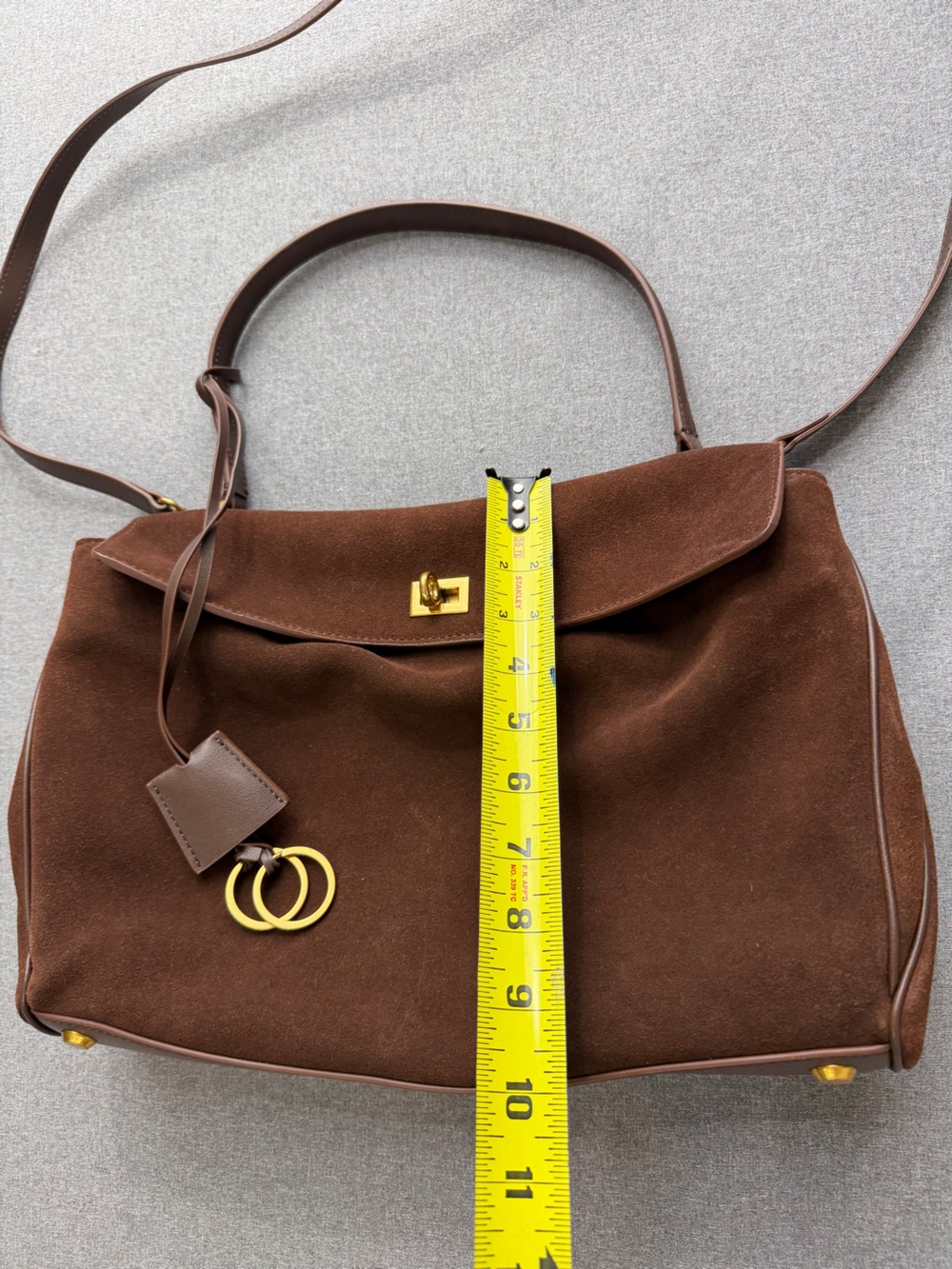 Suede Leather Tote Bag Frosted Cowhide High-Grade Capacity Shoulder Bag - Picture 6 of 10